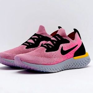 NIKE Women’s Epic React Flyknit Pink Athletic Running Shoes AQ0070-500 Size 6.5